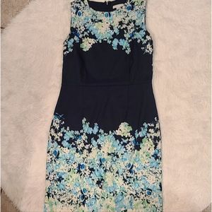 New York & Company Dress Navy Floral design sz 8